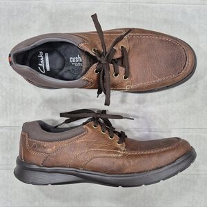 Clarks Cornell Edge oxford shoes men's 10 brown leather lightweight Ortholite